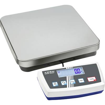 Digitale Waage mit Edelstahlplattform und LCD-Anzeige. Tasten zur Gewichtsanpassung und Anzeigeoptionen sichtbar.