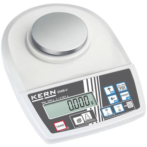 Thumbnail - Kern EMB 200-3V Briefwaage Wägebereich (max.) 0.2 kg Ablesbarkeit 0.001 g netzbetrieben, batteriebetrieben Silber