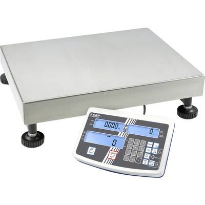 Elektronische Waage mit großem, rechteckigem Wiegeteller und digitalem Display, zeigt null Kilogramm, geeignet für Präzisionswägungen.