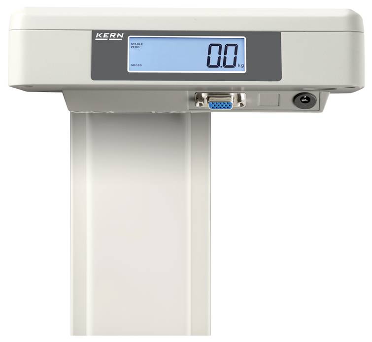 Digitale Waage mit einem Display, das '0,0 kg' anzeigt.