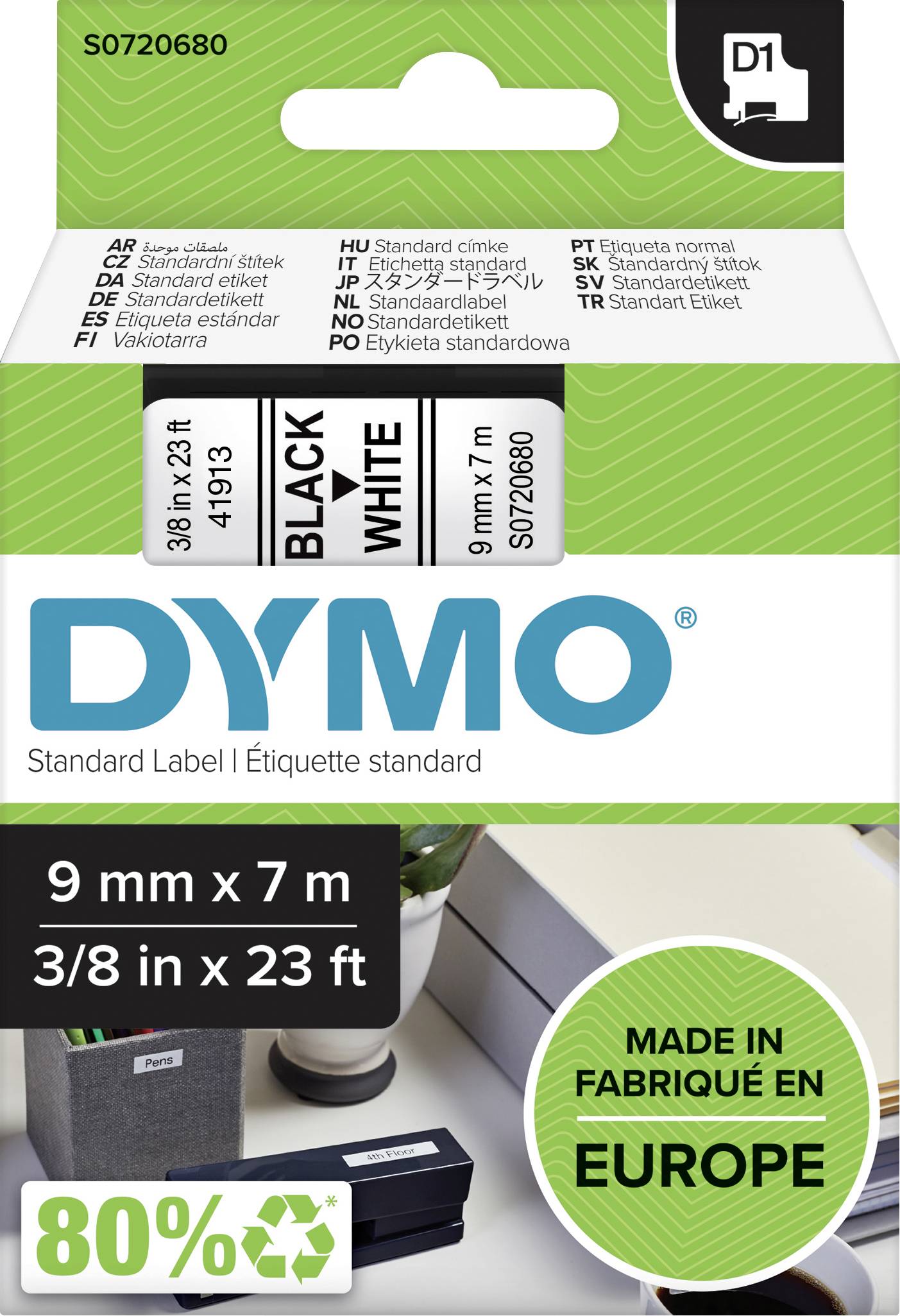 Kompatibel für dymo 12mm d1 schwarz auf farbigem etikettenband 1/2 '' labelm Bc 