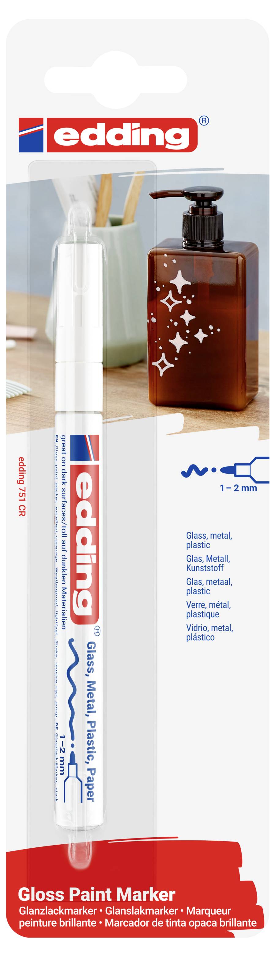 Edding 751 4-751-1-1049 Lackmarker Weiß 2 mm, 4 mm-1