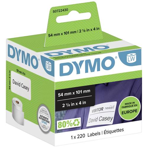 DYMO Etiketten Rolle 99014 S0722430 101 x 54 mm Papier Weiß 220 St. Permanent haftend Versand-Etiketten