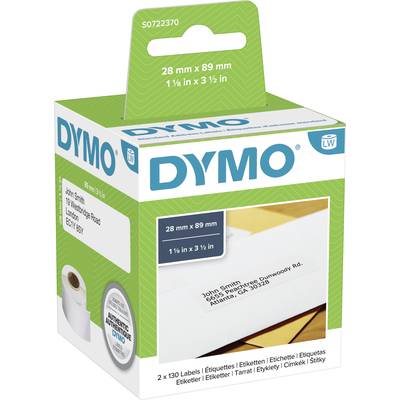 DYMO Etiketten Rolle  99010 S0722370 89 x 28 mm Papier Weiß 260 St. Permanent Adress-Etiketten 