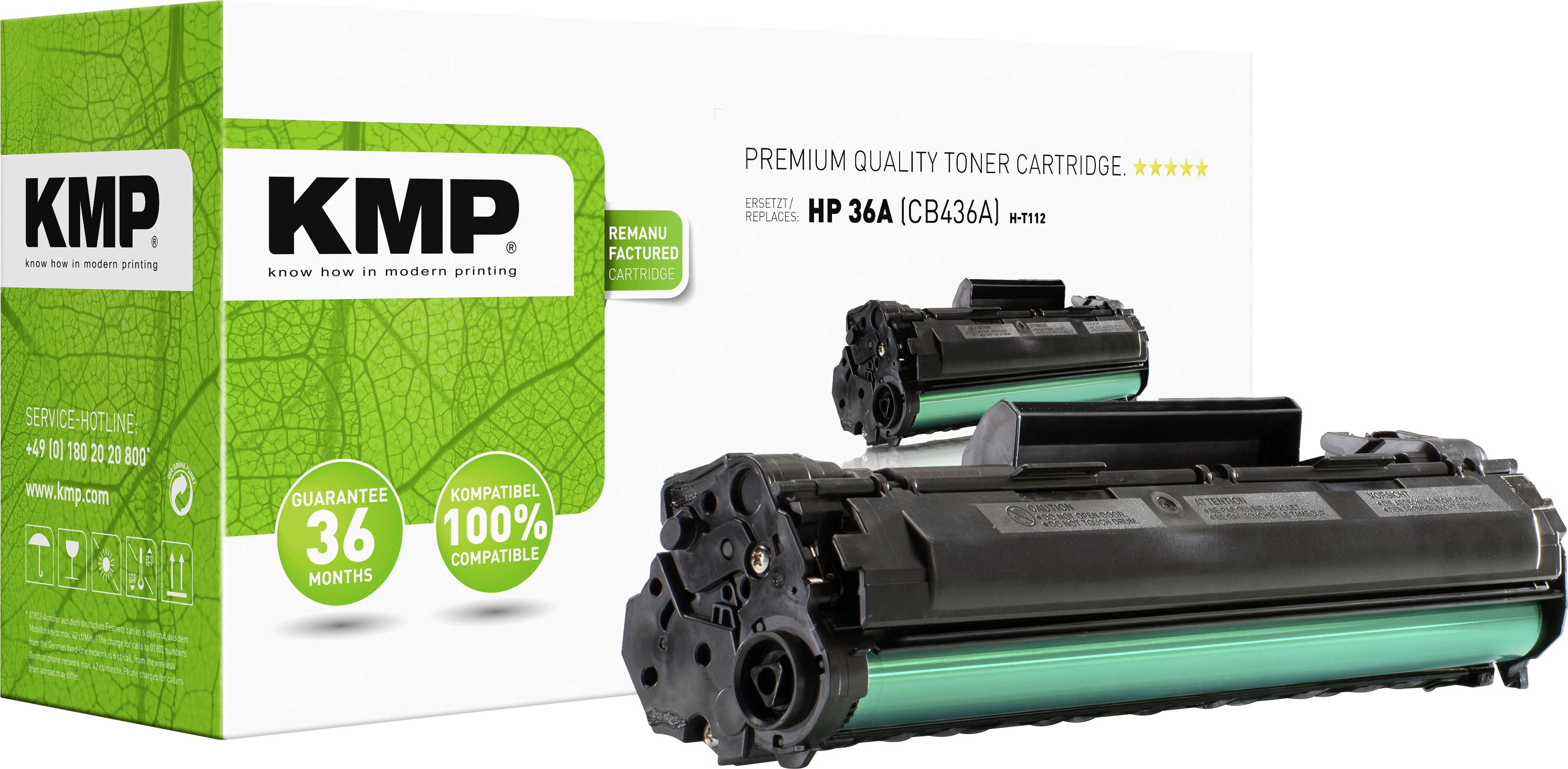 KMP Toner ersetzt HP 36A, CB436A Kompatibel Schwarz 2000 Seiten H-T112 1211,0000