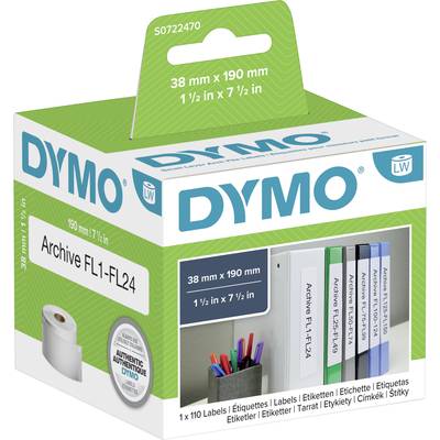 DYMO Etiketten Rolle  99018 S0722470 38 x 190 mm Papier Weiß 110 St. Permanent Ordner-Etiketten 