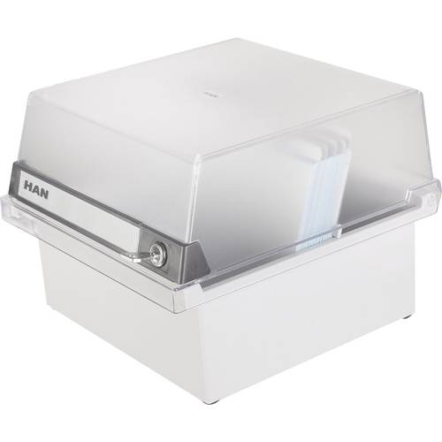 HAN SPECIAL EDITION 965-S-631 Karteikasten Lichtgrau max. Anzahl der Karten: 800 Karten DIN A5 quer mit Schloss