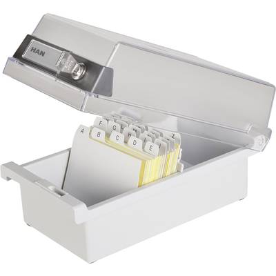 Geöffnete Karteibox mit alphabetischen Trennkarten von A bis Z, geeignet zur Organisation von Karteikarten oder Informationen.