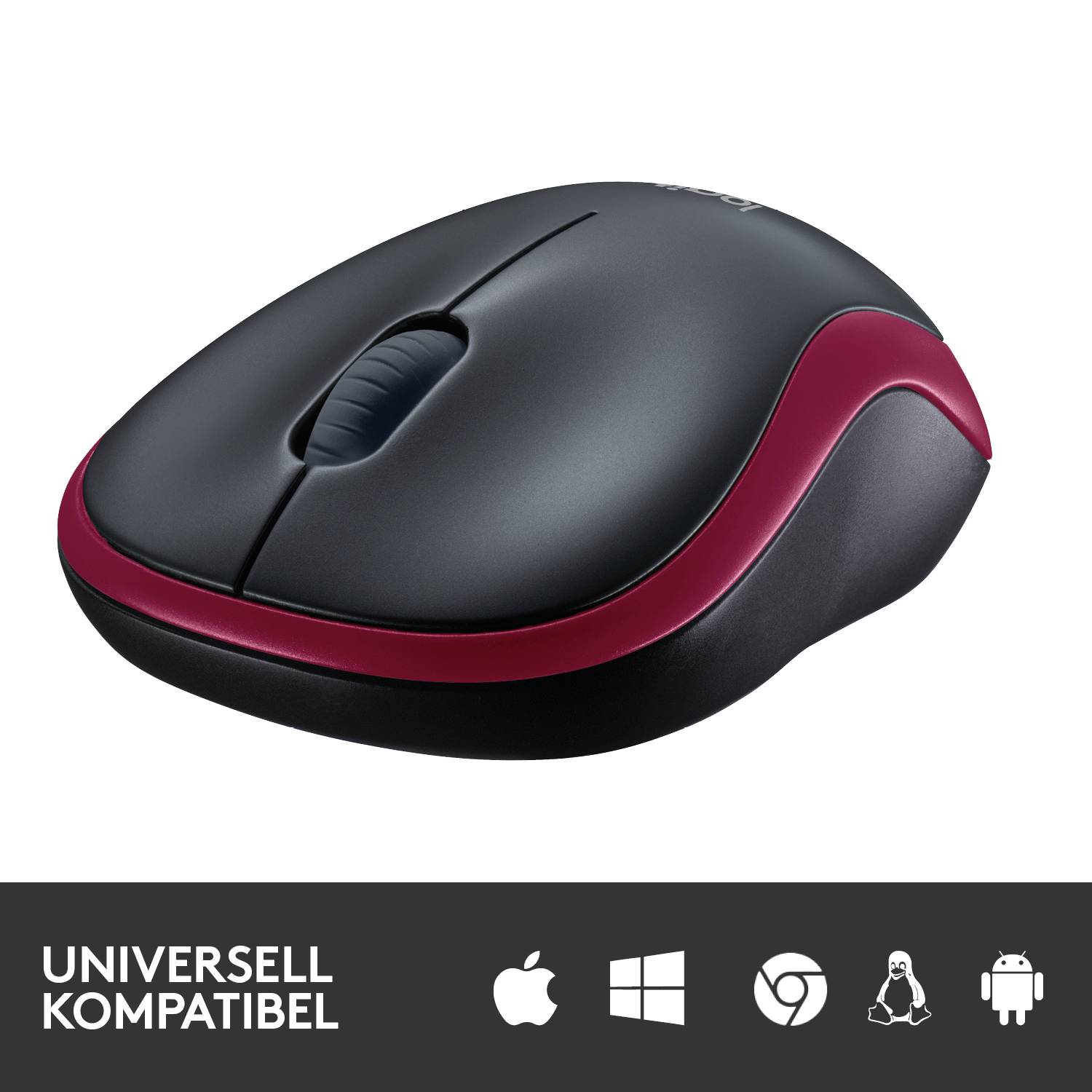 Logitech M185 Maus Funk Optisch Rot 3 Tasten 1000 dpi-17