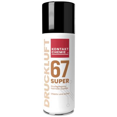 'Dose von Kontakt Chemie Druckluft 67 Super, ein qualitativ hochwertiges Druckgasspray. Etikett beschreibt es als effektiv und sicher.'