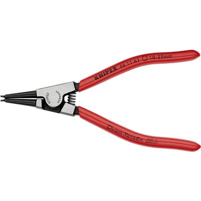 Rote Seegerringzange der Marke Knipex, Modell 46 11 A1, Größe 10-25 mm, aus Chrom-Vanadium, hergestellt in Deutschland.