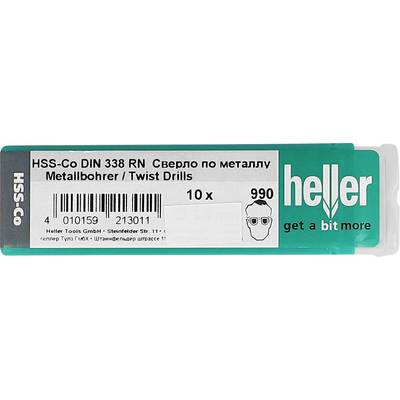 Satz von HSS-Co DIN 338 RN Spiralbohrern für Metall, 10er-Set, mit der Aufschrift „get a bit more" von heller.