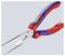 Rote und blaue Spitzzangen mit „Knipex" und „Vanadin-Super" auf dem Griff aufgedruckt. Entwickelt für präzises Greifen und Schneiden.