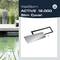 'WallSkim ACTIVE 12.000 Slim Cover' Produktbild. Zeigt ein modernes Design-Element mit Befestigungsteilen, platziert vor einer Wasserlandschaft.