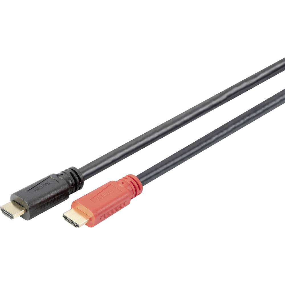 Digitus HDMI-aansluiting HDMI-stekker op HDMI-stekker met versterker Zwart