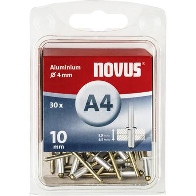 Novus 106437906 Blindniete (Ø x L) 4 mm x 10 mm  Aluminium Aluminium   30 St.
