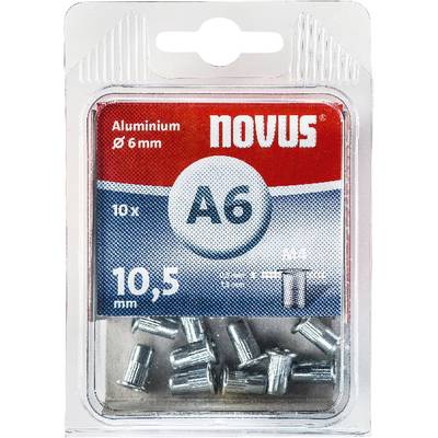 Novus 106440700 Blindnietmutter (Ø x L) 6 mm x 6 mm M4 Aluminium Aluminium   10 St.