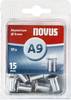 Novus Office 106440900 Blindnietmutter (Ø x L) 9 mm x 15 mm M6 Aluminium Aluminium 10 St.