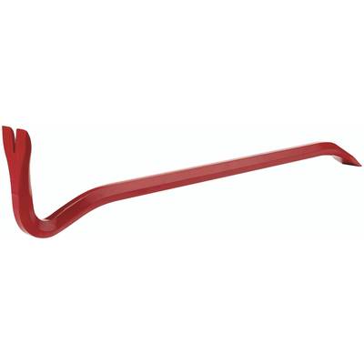 Rotes Brecheisen mit gebogenen Enden, verwendet zum Hebeln und Öffnen von Objekten.