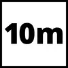 Die Zahl '10m' in schwarzer Schrift auf weißem Hintergrund.