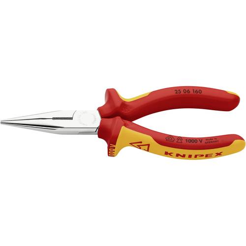 Knipex 25 06 160 VDE Flachrundzange Gerade Chrom-Vanadium Elektrostahl 160 mm