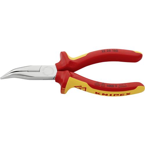 Knipex 25 26 160 VDE Flachrundzange 40° gebogen Chrom-Vanadium Elektrostahl 160 mm
