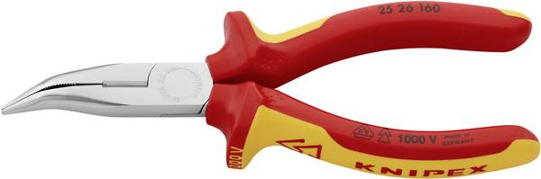 Knipex 25 26 160 VDE Flachrundzange 40° gebogen Chrom-Vanadium Elektrostahl 160 mm