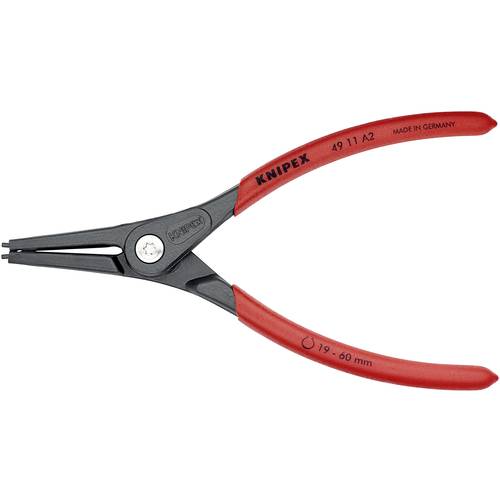 Knipex 49 11 A2 Seegeringzange Passend für (Seegeringzangen) Außenringe 19-60 mm Spitzenform (Details) gerade