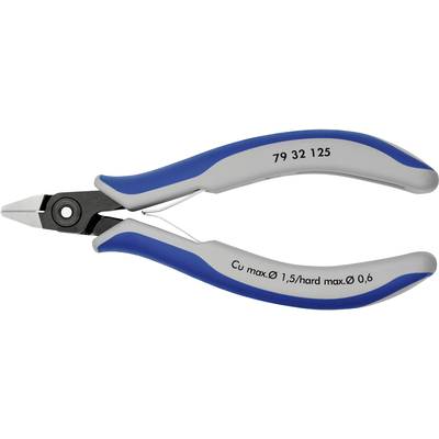 Seitenschneider mit blauen und grauen Griffen, geeignet für Kupferdrähte bis zu 1,5 mm und harte Drähte bis zu 0,6 mm.