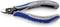 Blauer und grauer Seitenschneider mit der Aufschrift 'KNIPEX' und technischen Spezifikationen auf dem Griff.