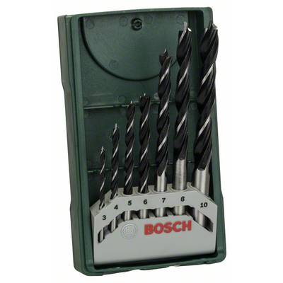 Bosch Accessories 2607019580 Holz-Spiralbohrer-Set 7teilig 3 mm, 4 mm, 5 mm, 6 mm, 7 mm, 8 mm, 10 mm  Zylinderschaft 1 S
