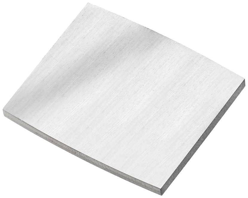 Abgebildet ist eine leicht gebogene, metallische Platte mit glatter Oberfläche.
