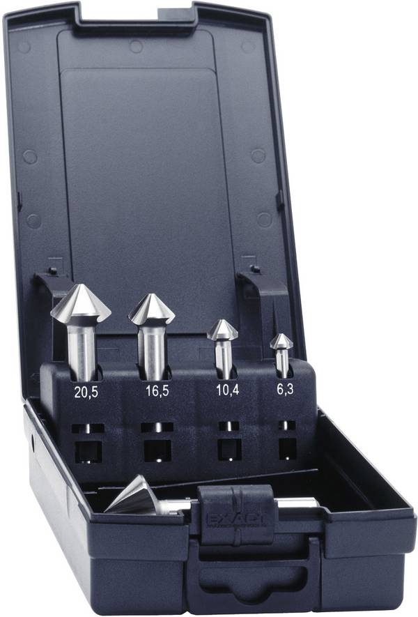 Exact 05528 Kegelsenker 6.3 mm, 10.4 mm, 16.5 mm, 20.5 mm, 25 mm HSS TiAIN Zylinderschaft 1 Set
