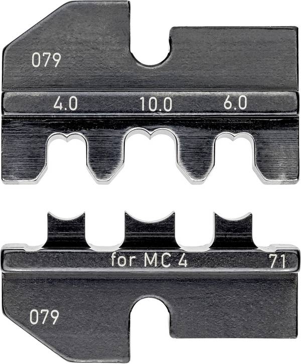 Knipex 97 49 71 Crimpeinsatz Solar-Steckverbinder geeignet für MC4 4 bis 10 mm² Passend für Marke (Zangen) Knipex 97 43 200, 97 43 E, 97 43 E AUS, 97 43 E UK, 97 43 E US