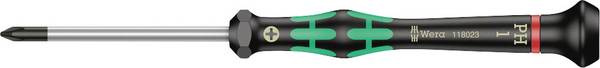 Wera 2050 05118023001 Elektrotechnik und Feinwerktechnik Kreuzschlitz-Schraubendreher PH 1 Klingenlänge: 60 mm
