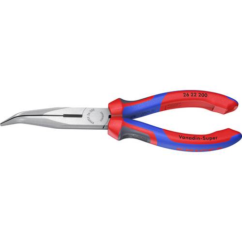 Knipex 26 22 200 Werkstatt Flachrundzange 40° gebogen Vanadium Elektrostahl 200 mm