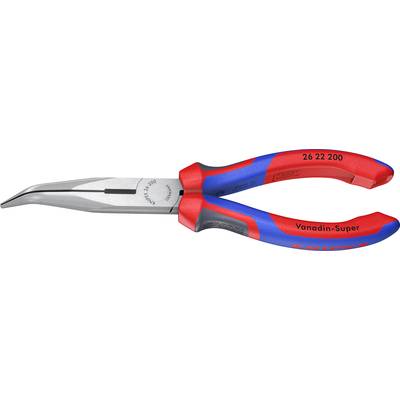 Eine rote und blaue gebogene Spitzzange mit der Aufschrift 'Vanadin-Super'. Ideal zum Greifen und Halten von kleinen Objekten.