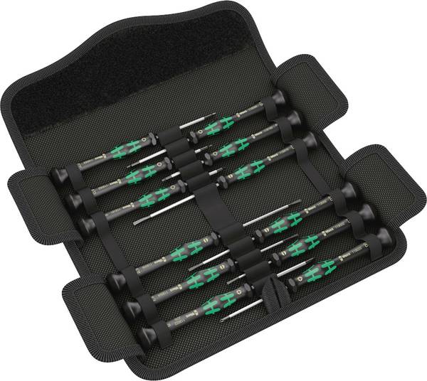 Wera Wera Series Kraftform Micro Universal 1 Electronic Elektrotechnik und Feinwerktechnik Schraubendreher-Set 12teilig Schlitz, Kreuzschlitz Phillips, Innen-TORX, Innen-Sechskant