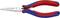 Rote und blaue Knipex-Zangenschneider mit langem, schlankem Kopf, geeignet für präzises Greifen und Schneiden.