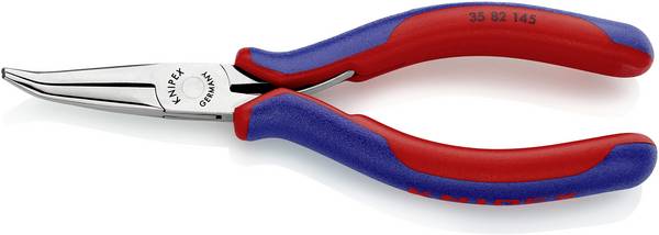 Knipex 35 82 145 Elektrotechnik und Feinwerktechnik Flachrundzange 45° gebogen Werkzeugstahl 145 mm
