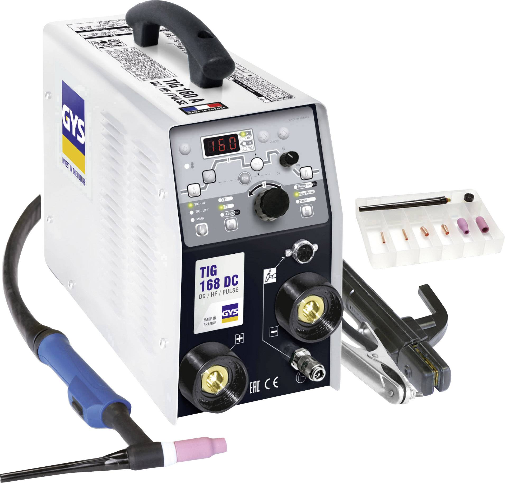 TIG-Schweißanlage TIG 168 DC HF m.Zub.10-160 A gasg.GYS