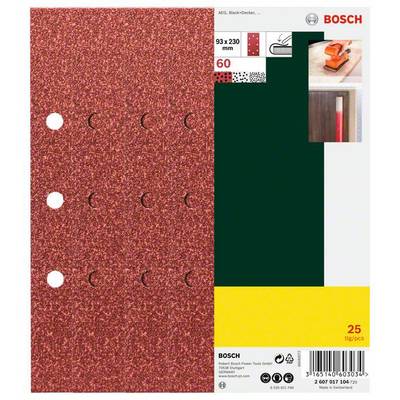 Bosch Accessories  2607017104 Schwingschleifpapier gelocht Körnung 60  (L x B) 230 mm x 93 mm 25 St.