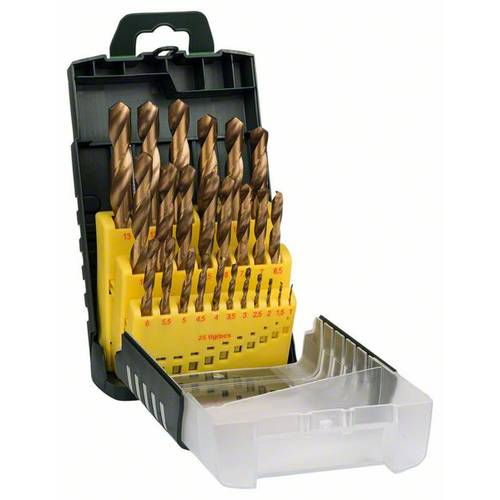 Bosch Accessories 2607017154 HSS Metall-Spiralbohrer-Set 25teilig TiN Zylinderschaft 1 Set