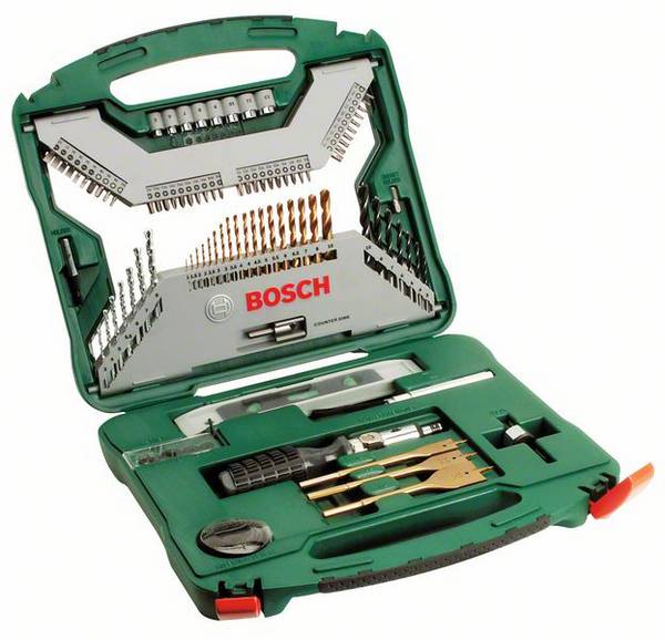 Bosch Accessories 2607019330 X-Line 100teilig Bohrer- und Bit-Sortiment Metall, Stein, Beton, Holz, Mauerwerk, Plexiglas