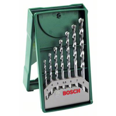 Bosch Accessories Promoline 2607019581  Stein-Spiralbohrer-Set 7teilig 3 mm, 4 mm, 5 mm, 5.5 mm, 6 mm, 7 mm, 8 mm  Zylin