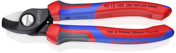 Knipex 95 12 165 Kabelschere Geeignet für (Abisoliertechnik) Alu- und Kupferkabel, ein- und mehrdrähtig 15 mm 50 mm² 0