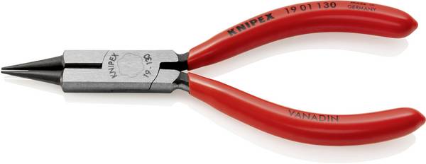 Knipex 19 01 130 Elektrotechnik und Feinwerktechnik Rundzange Gerade Vanadium Elektrostahl 130 mm