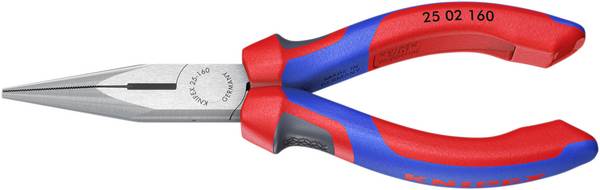 Knipex 25 02 160 Elektrotechnik und Feinwerktechnik Flachrundzange Gerade Vanadium Elektrostahl 160 mm