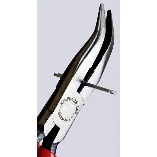 Thumbnail - Knipex 25 21 160 Elektronik- u. Feinmechanik Flachrundzange 40° gebogen Vanadium Elektrostahl 160 mm