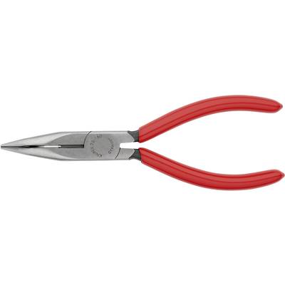 Eine rote Spitzzange mit Metallbacken, geeignet für präzise Arbeiten in Elektronik und Handwerk.